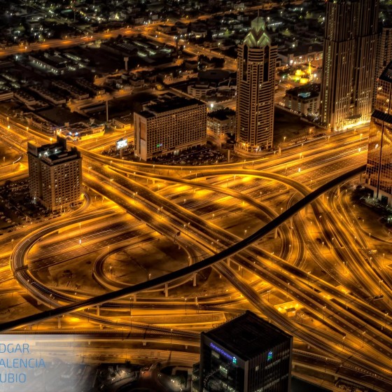 Edgar Palencia Rubio photography of Traffic Intersection from the Burj Khalifa in Dubai